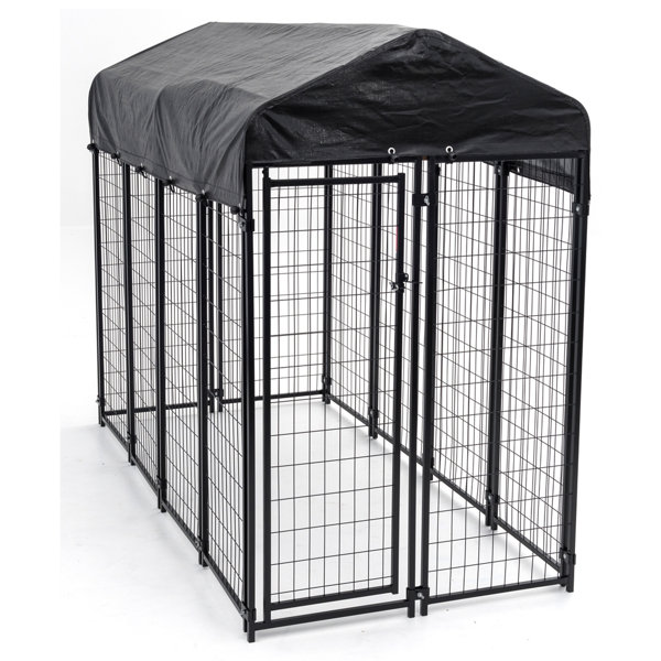 Dog Kennel Outdoor, Outside Kennels, Large Wire Crate, 4x8x6 Ft, Metal